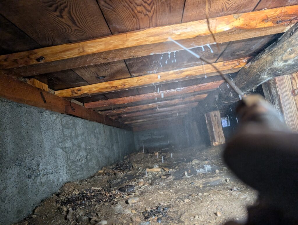 床下の薬剤噴霧1